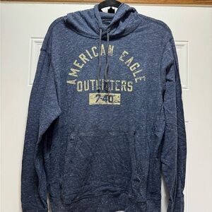 American Eagle Outfitters Navy Hoodie with Gold Accents